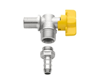 Registro de esfera 1/2" 90 graus com espigão de 3/8" para gás 180261 BLUKIT