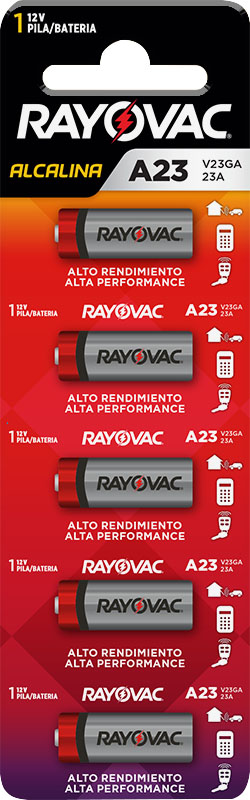 Pilha alcalina 12V embalagem com 5 peças A23 V23GA-5 RAYOVAC