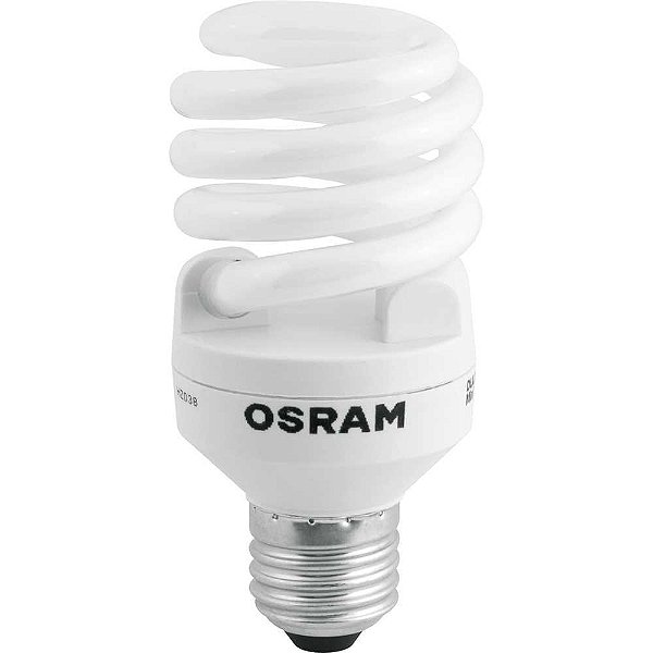Lâmpada fluorescente E27 20W 220V - 240V espiral mini Twister OSRAM - 12 unidades