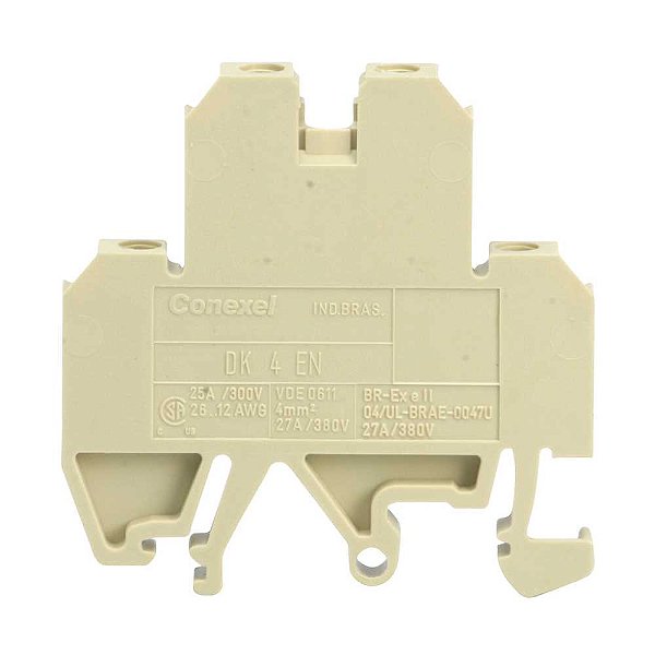 Conector passagem duplo TS-35 6,0 mm² com jumper C035546.0100 CONEXEL