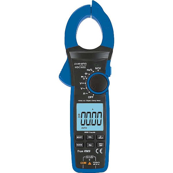 Alicate amperímetro digital CAT IV 600V / CAT III 1.000V HDC3050 MINIPA