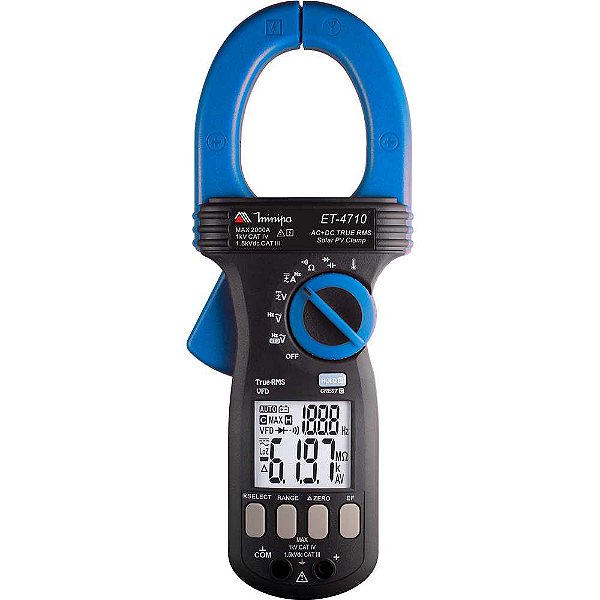 Alicate amperímetro digital CAT III 1.500V / CAT IV 1.000V ET-4710 MINIPA