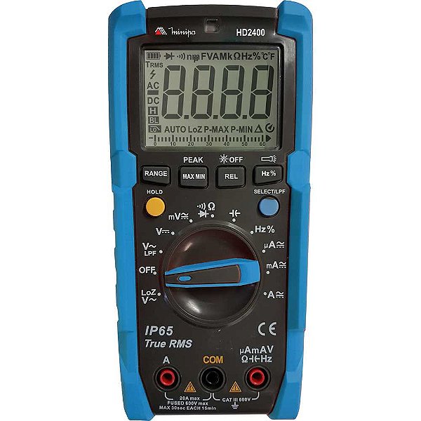 Multímetro digital CAT III 600V IP65 HD2400 MINIPA