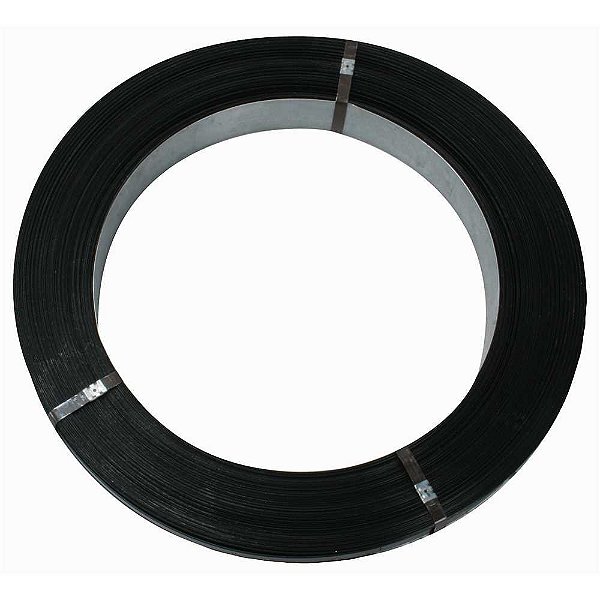 Fita de aço para embalagem 19,05mm x 0,51mm preta rolo com +/- 40kg SIGNODE