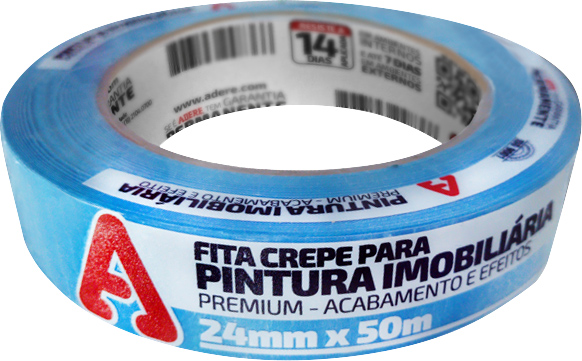 Fita crepe 24mm x 50m azul neon Pintura Imobiliária A327S ADERE - 24 unidades