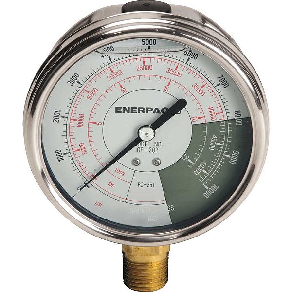Manômetro de 1/2" NPTF 25 toneladas GF20P ENERPAC