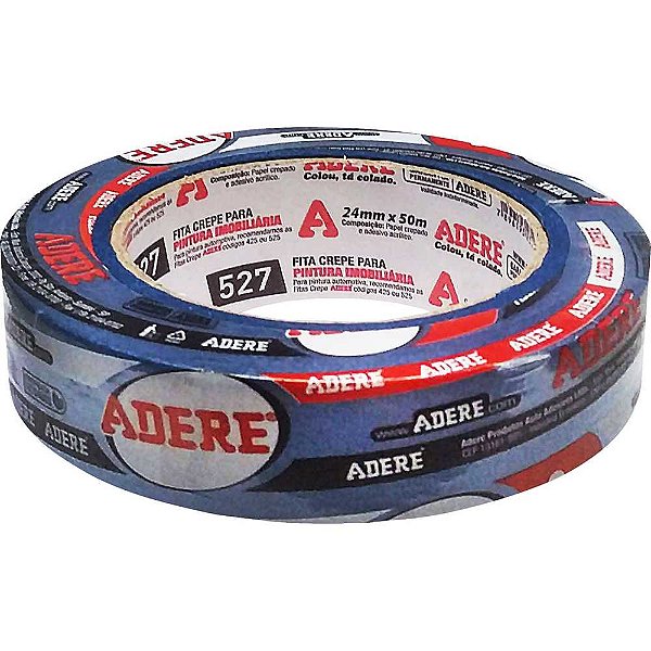 Fita crepe para pintura imobiliária 24mm x 50m azul 527 ADERE - 60 unidades