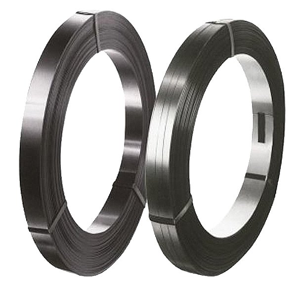 Fita de aço para embalagem 15,85mm x 0,55mm laqueada preta rolo com +/- 42kg SIGNODE