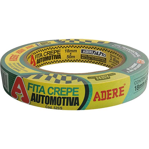 Fita crepe automotiva 18mm x 50m verde alta performance 525 ADERE