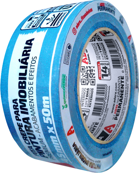 Fita crepe 45mm x 50m azul neon Pintura Imobiliária A327S ADERE - 30 unidades
