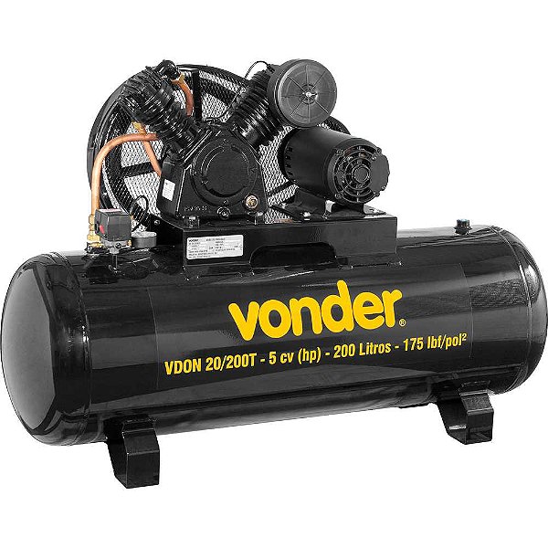Compressor de ar VDON 20/200T 5,0 cv trifásico 220V/380V VONDER