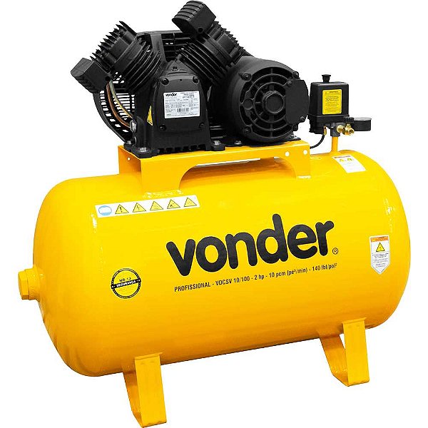 Compressor de ar VDCSV 10/100 2,0 cv trifásico 220V 380V VONDER