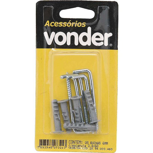 Escápula 4,9mm x 70mm com bucha plástica de 10mm VONDER
