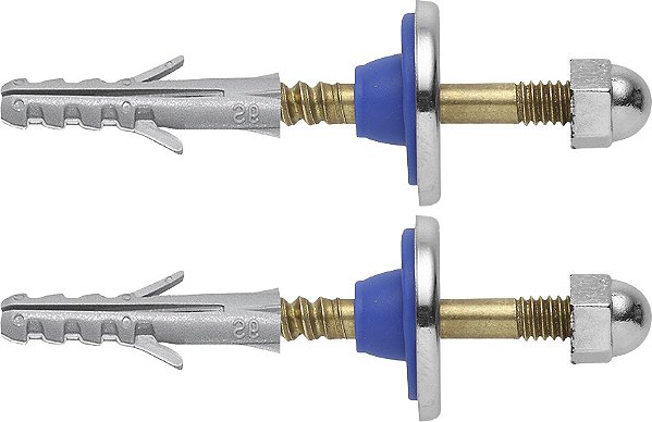 Conjunto de fixação para vaso sanitário 1/4" x 80,0mm liga de cobre 100544-21 BLUKIT