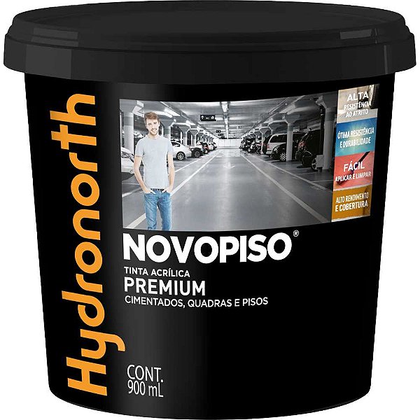 Tinta acrílica para piso fosco grafite 0,9 litros 93295 HYDRONORTH