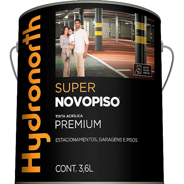 Tinta acrílica para piso semibrilho vermelho bandeira 3,6 litros 6880 HYDRONORTH