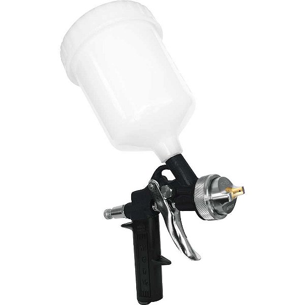 Pistola para pintura tipo gravidade bico 1,4mm caneca de nylon (600 ml) para base e verniz 12 ARPREX