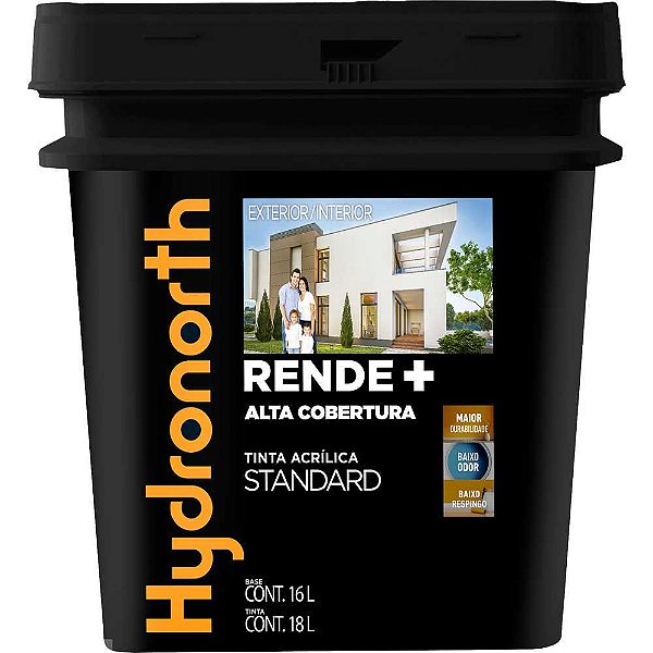 Tinta acrílica fosca 18 litros cor elefante Rende + Alta Cobertura Standard HYDRONORTH