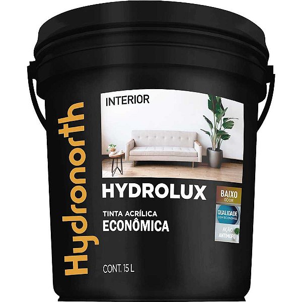 Tinta acrílica fosca cor branco 15 litros Hydrolux HYDRONORTH