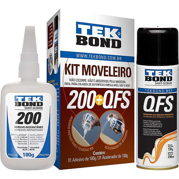 Kit moveleiro adesivo + acelerador TEKBOND
