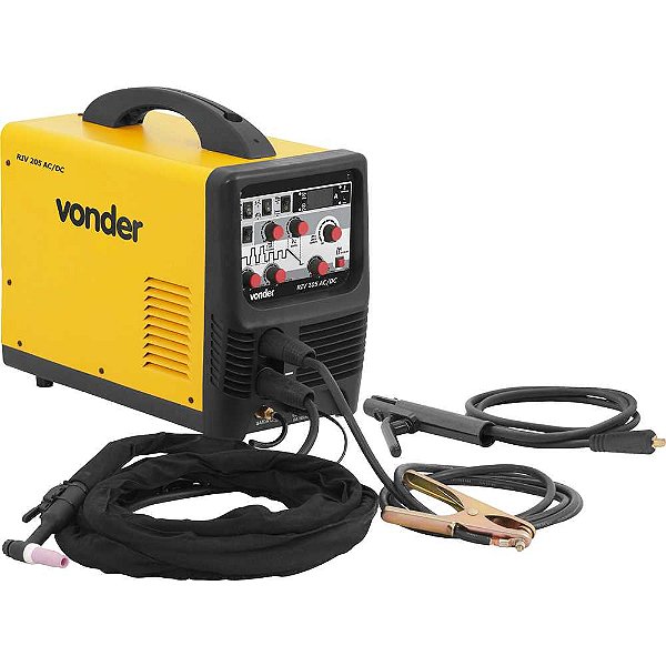 Inversor para solda com eletrodo e TIG 200 A RIV 205 AC/DC 220V monofásico VONDER