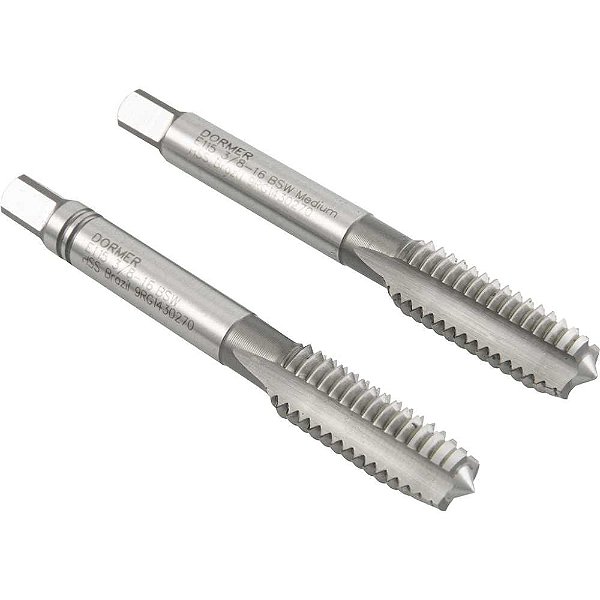 Macho manual de aço rápido 3/8" BSW jogo com 2 peças DORMER