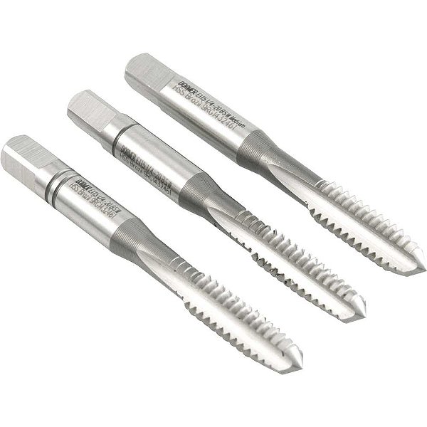 Macho manual de aço rápido 1/4" BSW jogo com 3 peças DORMER