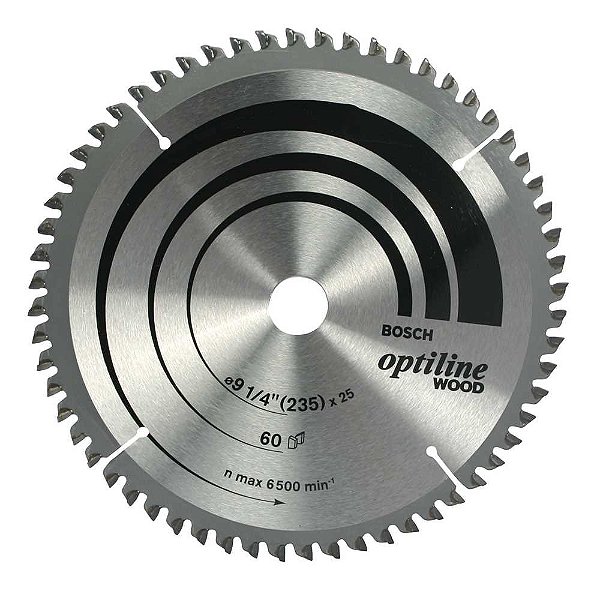 Lâmina de serra circular com dentes de metal duro/vídea 235mm x 25mm 60 dentes BOSCH