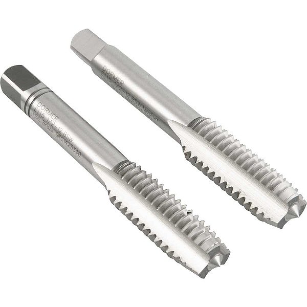 Macho manual de aço rápido 1/2" BSW jogo com 2 peças DORMER
