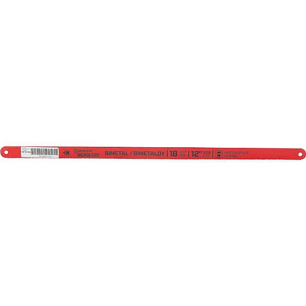 Lâmina de serra manual 12" x 1/2" com 18 dentes bimetal NF1218 kit com 10 peças CRESCENT NICHOLSON