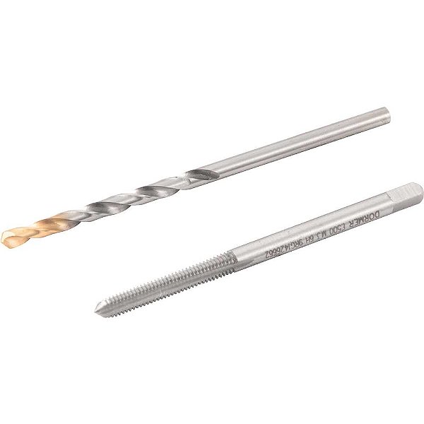 Jogo duopack macho manual de aço rápido 3mm x 0,50mm com broca 2,5mm DORMER