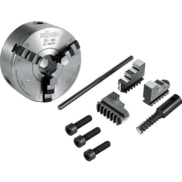 Placa mecânica para torno 5" autocentrante aço 3 castanhas fixação traseira ZS 125/3 101672 RÖHM