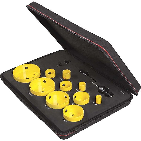 Jogo de serras copo bimetal em aço rápido com 14 peças KFC11041-S STARRETT