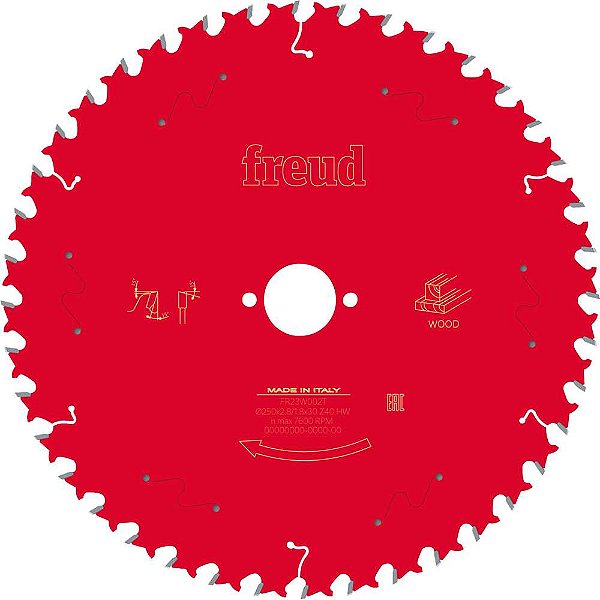 Lâmina de serra circular com dentes de metal duro 250,0mm x 30,0mm com 40 dentes para MDF BOSCH