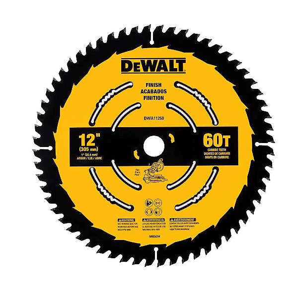 Lâmina de serra circular 12" (305 mm) x 25,4mm x 2,0mm 60 dentes de metal duro para madeira DWA11260 DEWALT