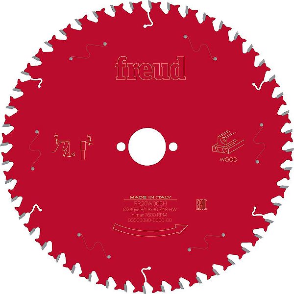 Lâmina de serra circular com dentes de metal duro 235,0mm x 30,0mm com 48 dentes para MDF BOSCH