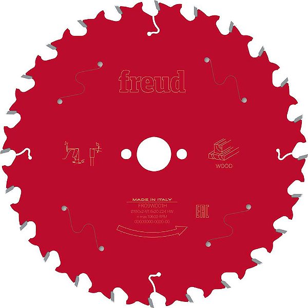 Lâmina de serra circular com dentes de metal duro 180,0mm x 20,0mm com 24 dentes para MDF BOSCH