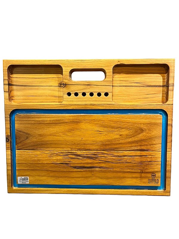Tábua para Churrasco Resinada Teca com Garra de Urso Petisco 40x49 Personalizável