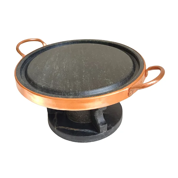 Kit Founde em Pedra de Sabão Rechaurd + Grelha pequena 25 CM