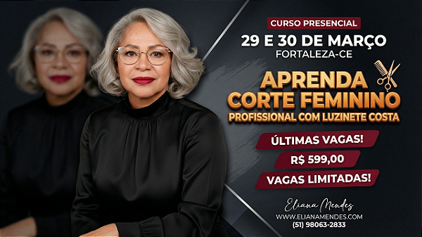 Curso de Corte Feminino PROFISSIONAL com Luzinete Costa | Fortaleza • 29 e 30 de Março 2026