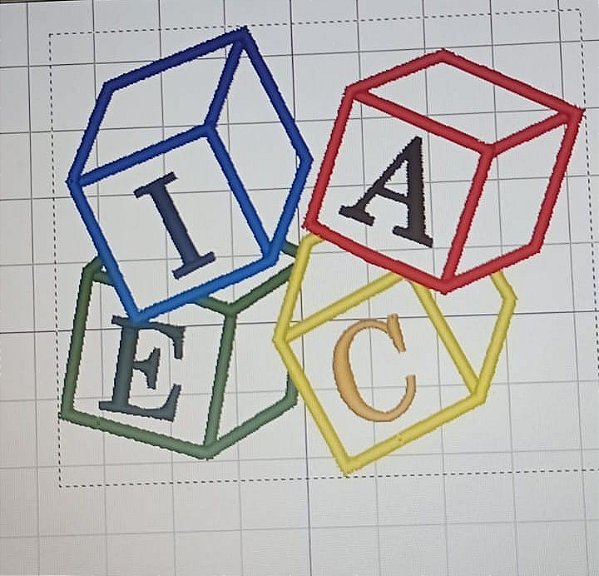 Bordado DADOS COM LETRAS