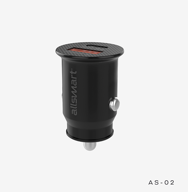 CARREGADOR VEICULAR CARCHARGER AS-02 / TIPO C 20W / USB A 18W / ALLSMART