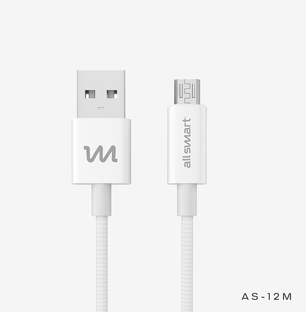 CABO ULTRACHARGE AS-12M / MICRO USB / V8 / 1M / TECIDO / ALL SMART