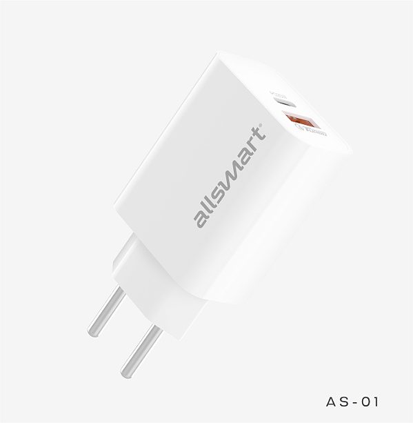 CARREGADOR ULTRACHARGER AS-01 / ALL SMART / TIPO C 20W / USB 18W