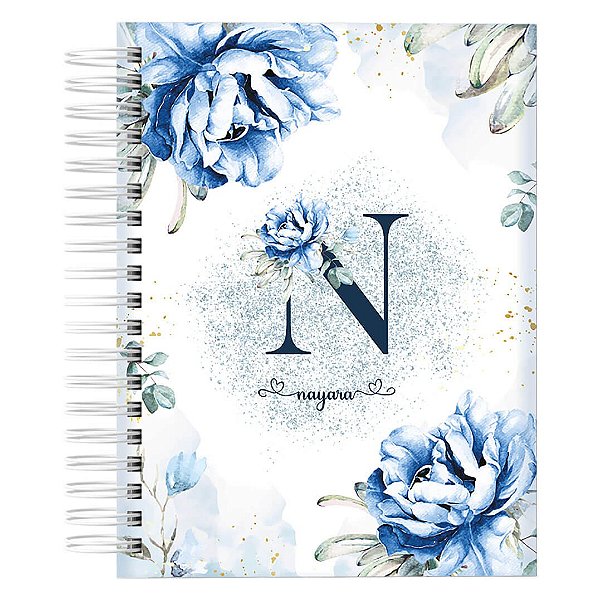 Controle Financeiro : Alfabeto Floral Azul
