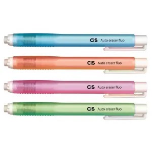Caneta Borracha com 1 REFIL CIS - Auto Eraser Fluo