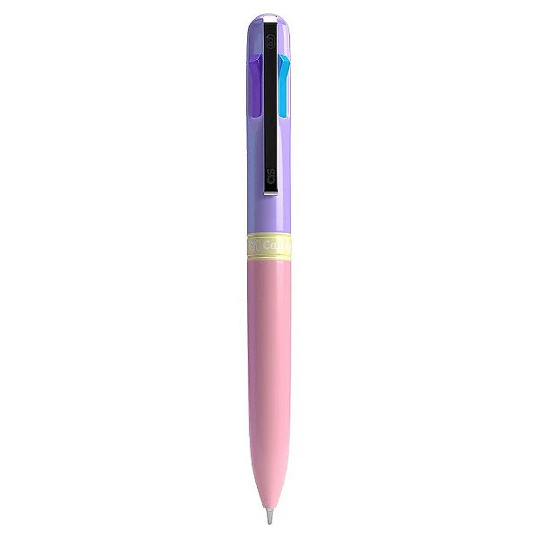 Caneta Esferográfica CIS Candy 4x1 - Lilás/Rosa