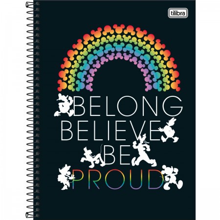 Caderno Universitário 1M Mickey Rainbow  - Belong