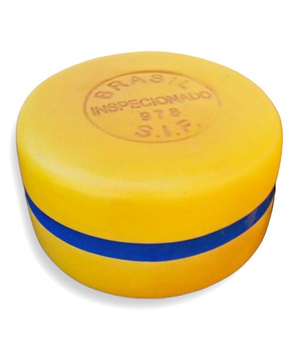 Queijo Faixa azul G artificial para decoração.