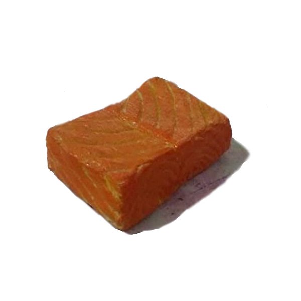 Pedaço de Salmão artificial para decoração.